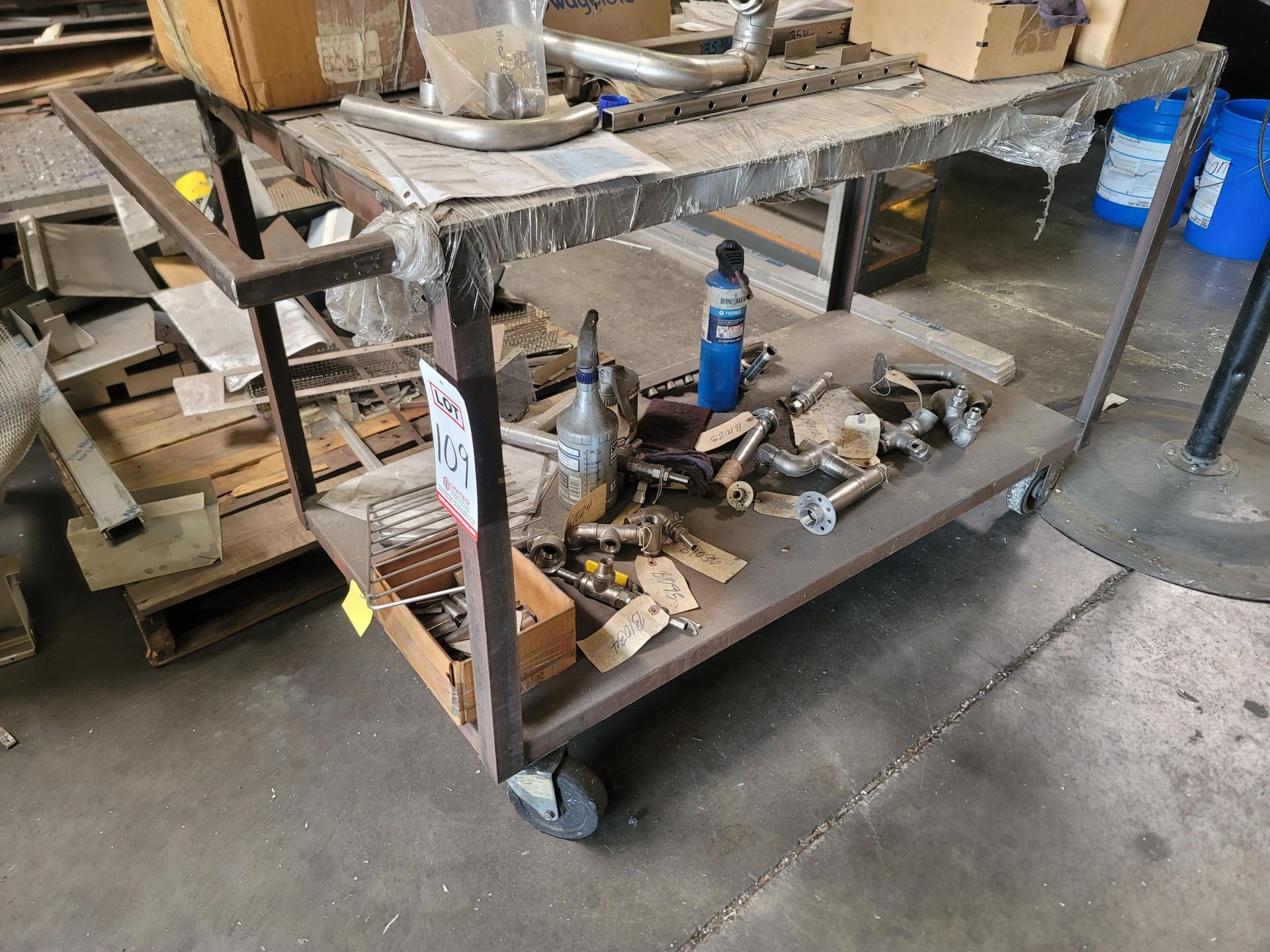 SHOP CART, 4' X 2' X 32" HT, CONTENTS NOT INCLUDED