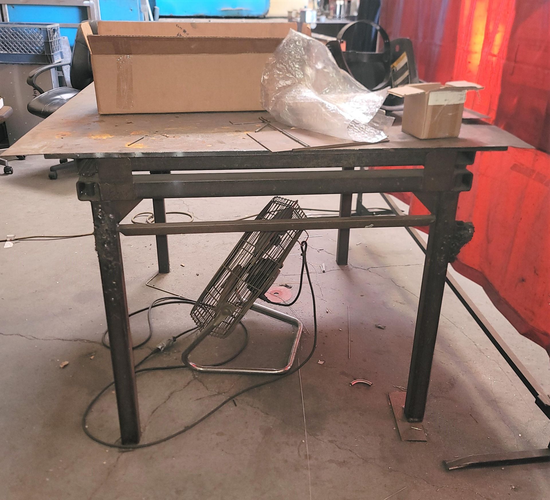 WELDING TABLE, 41" X 48" X 3/8" THICK, 35-1/2" TOP HEIGHT, TABLE ONLY, CONTENTS ARE NOT INCLUDED - Image 2 of 2