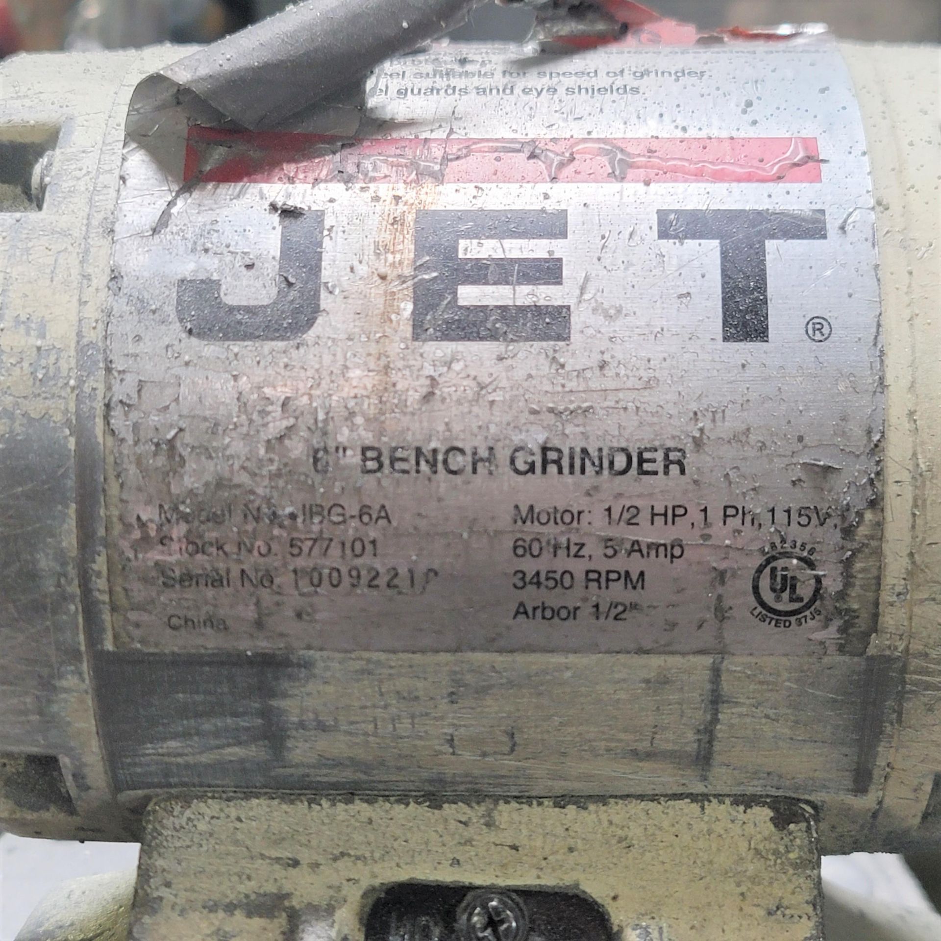 JET 6" DOUBLE END GRINDER, 1/2 HP, W/ STAND - Image 2 of 3