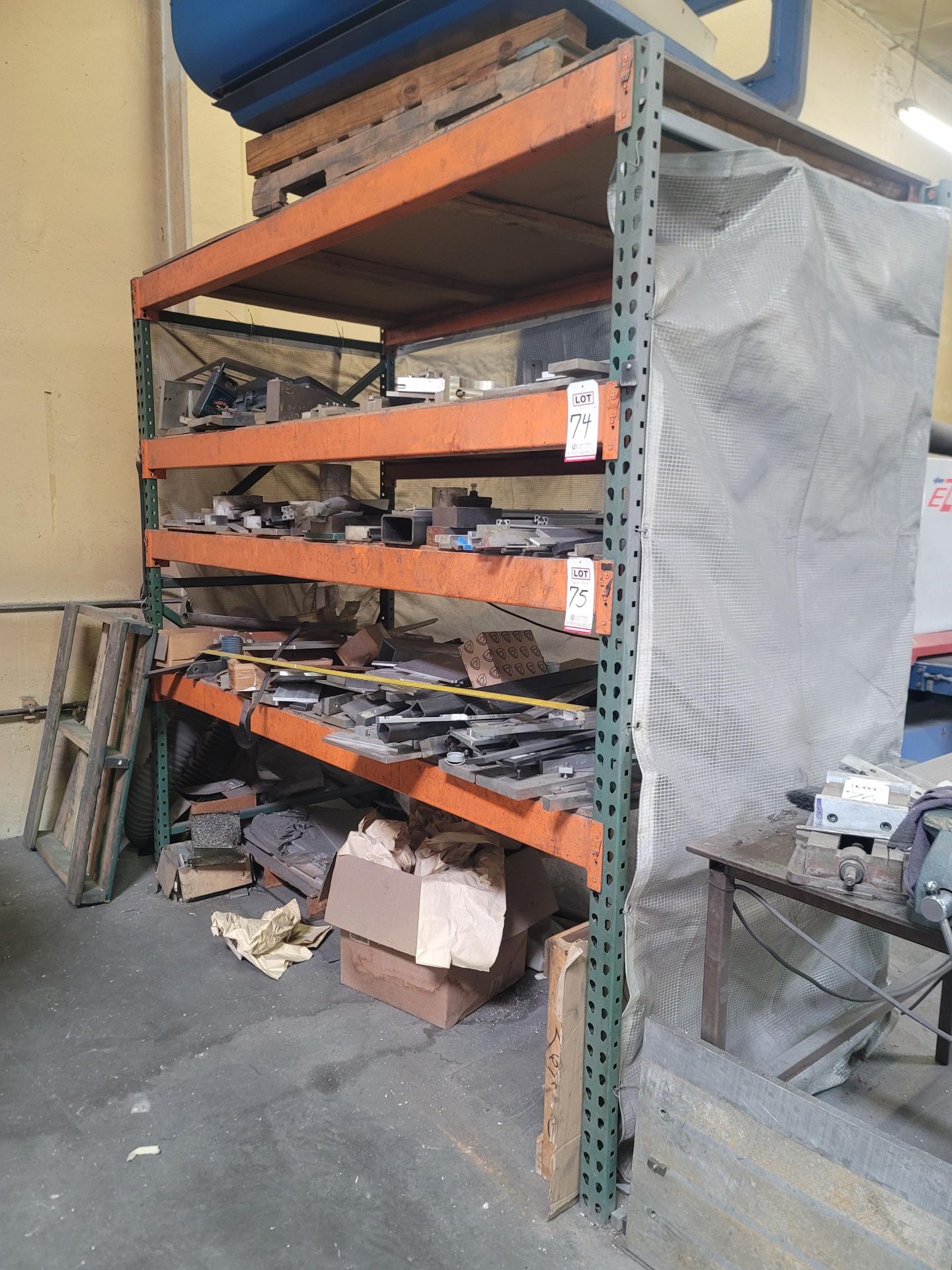 LOT - (1) SECTION OF PALLET RACKING, 8' X 4' X 8' HT, CONTENTS NOT INCLUDED