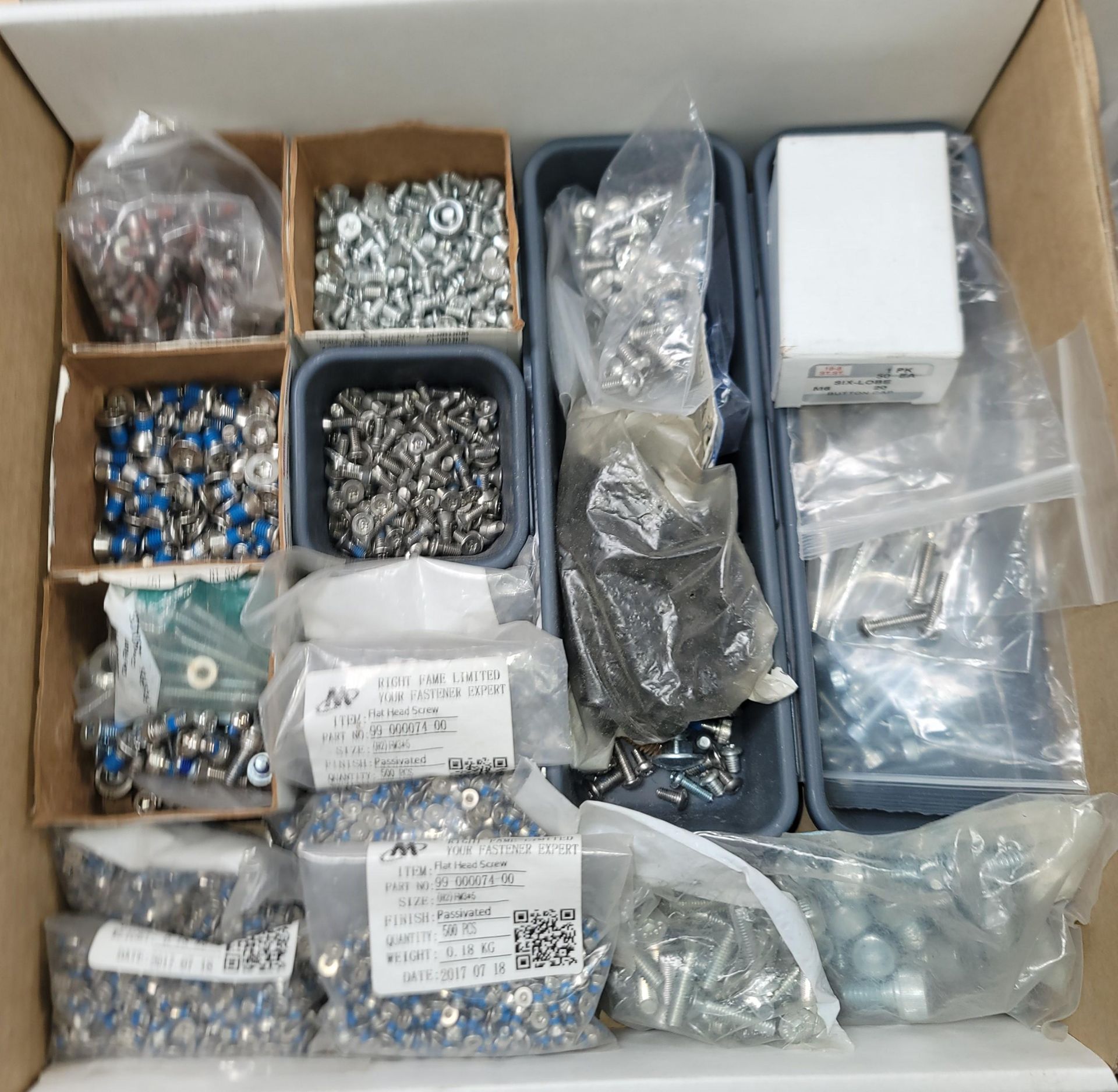 LOT - (6) BOXES OF VARIOUS FASTENERS, NUTS, BOLTS, WASHERS, SPRINGS, SCREWS - Image 6 of 7