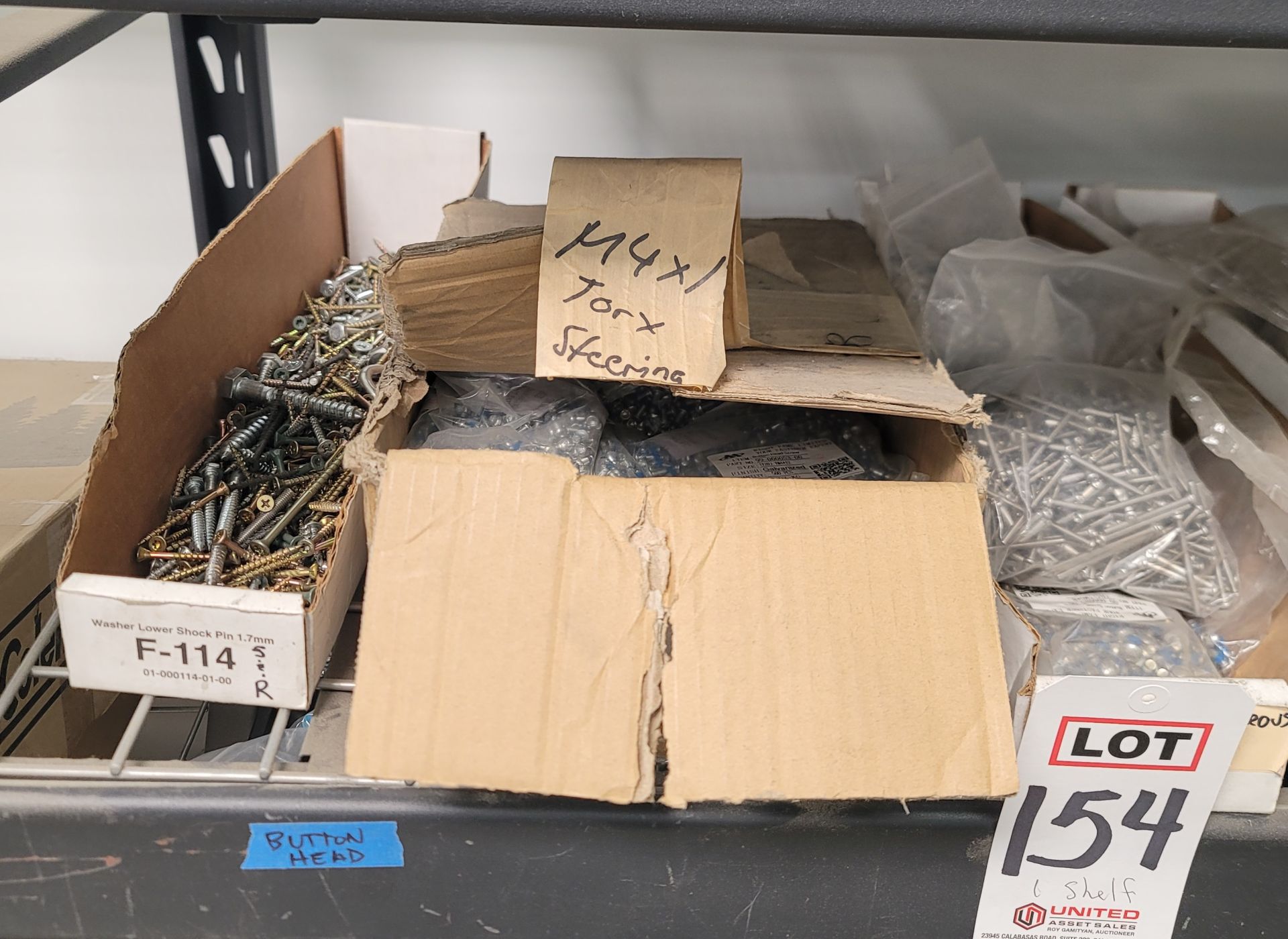 LOT - CONTENTS OF (1) SHELF, TO INCLUDE: MISC. FASTENERS, VARIOUS SCREWS, ETC. - Image 2 of 4