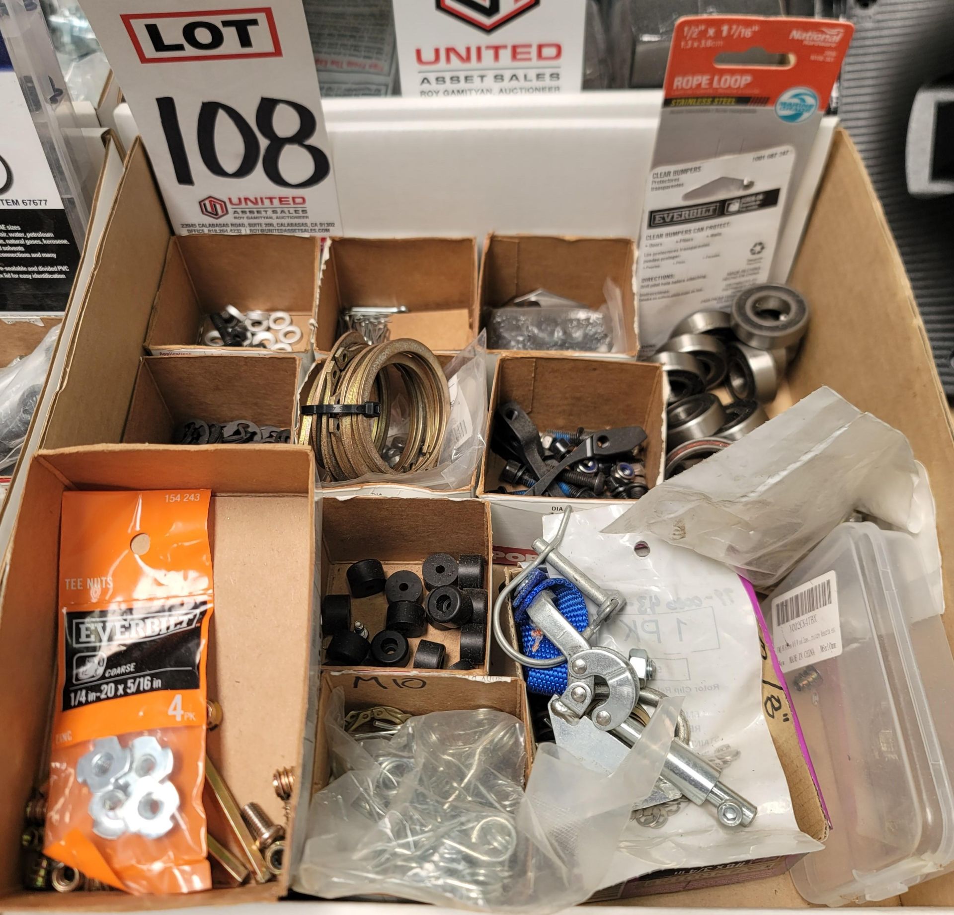 LOT - MISC. HARDWARE, TO INCLUDE: BEARINGS, HITCH PIN CLIPS, COTTER PINS, ETC.