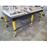 STRONG HAND BUILD PRO 4' X 8' WELDING TABLE, FOR PRECISION WELDING, HEAVY DUTY LOCKING CASTERS,