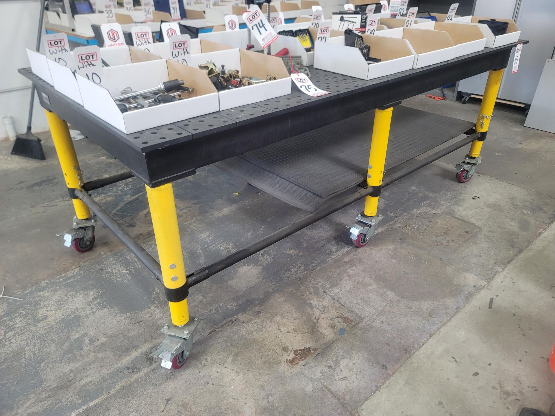 STRONG HAND BUILD PRO 4' X 8' WELDING TABLE, FOR PRECISION WELDING, HEAVY DUTY LOCKING CASTERS,
