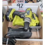 LOT - (1) RYOBI P271 RECHARGEABLE DRILL, (1) P5231 CORDLESS JIG SAW & (1) 18V BATTERY & CHARGER