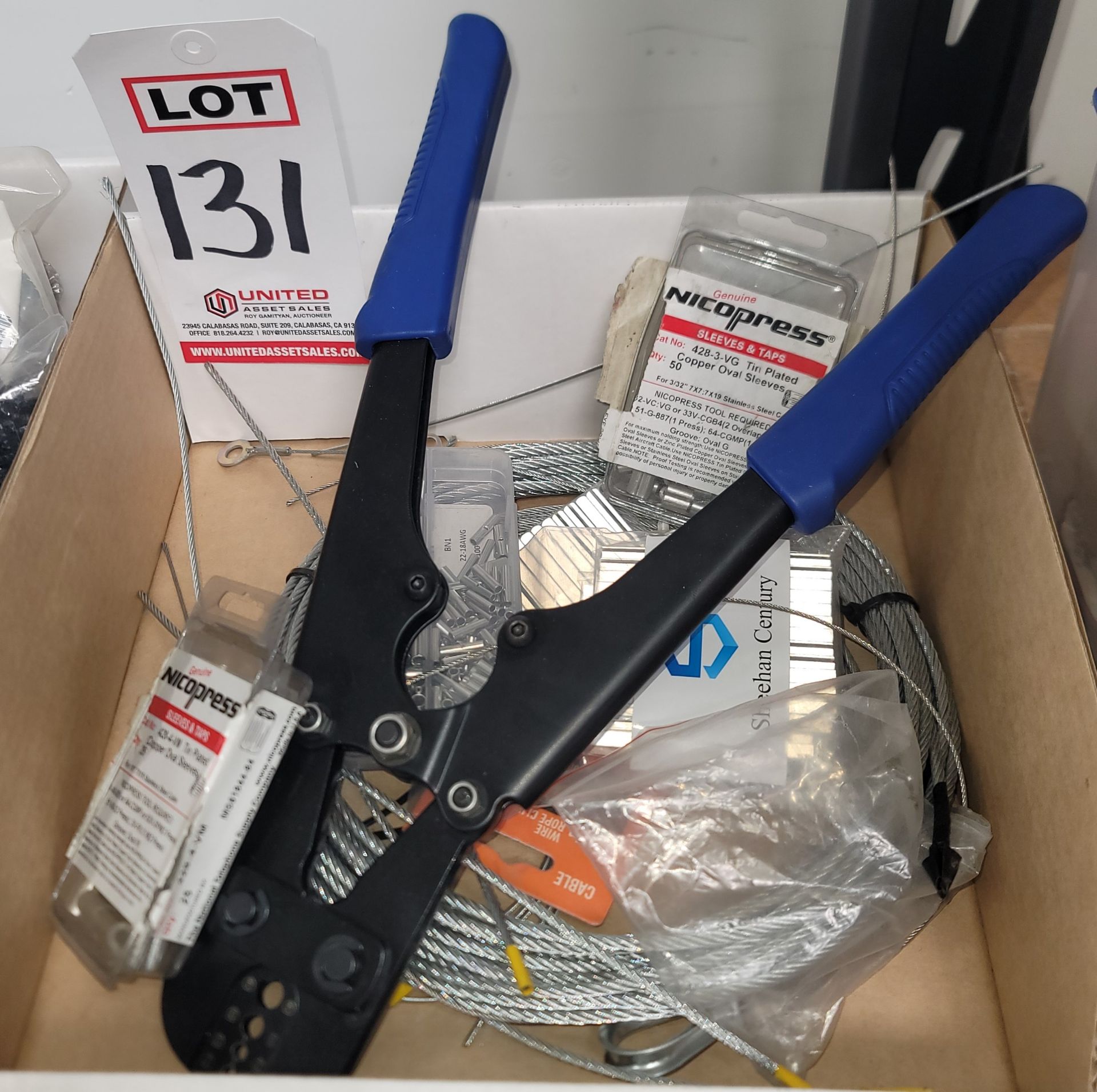 LOT - CABLE SLEEVES AND CRIMPING TOOL