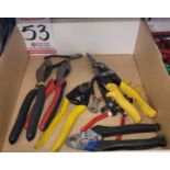 LOT - WIRE CUTTERS, STRIPPERS, TIN SNIPS