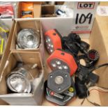 LOT - BICYCLE LIGHT KITS AND (3) MAGNETIC WORK LIGHTS