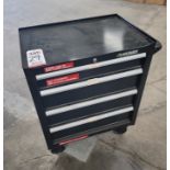 HUSKY 4-DRAWER BOTTOM TOOL BOX, 27" X 18" X 32" HT, ON CASTERS, EMPTY, W/ (2) KEYS