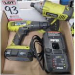 LOT - (1) RYOBI P209 CORDLESS DRILL, (1) P234G CORDLESS IMPACT WRENCH AND (1) 18V BATTERY & CHARGER