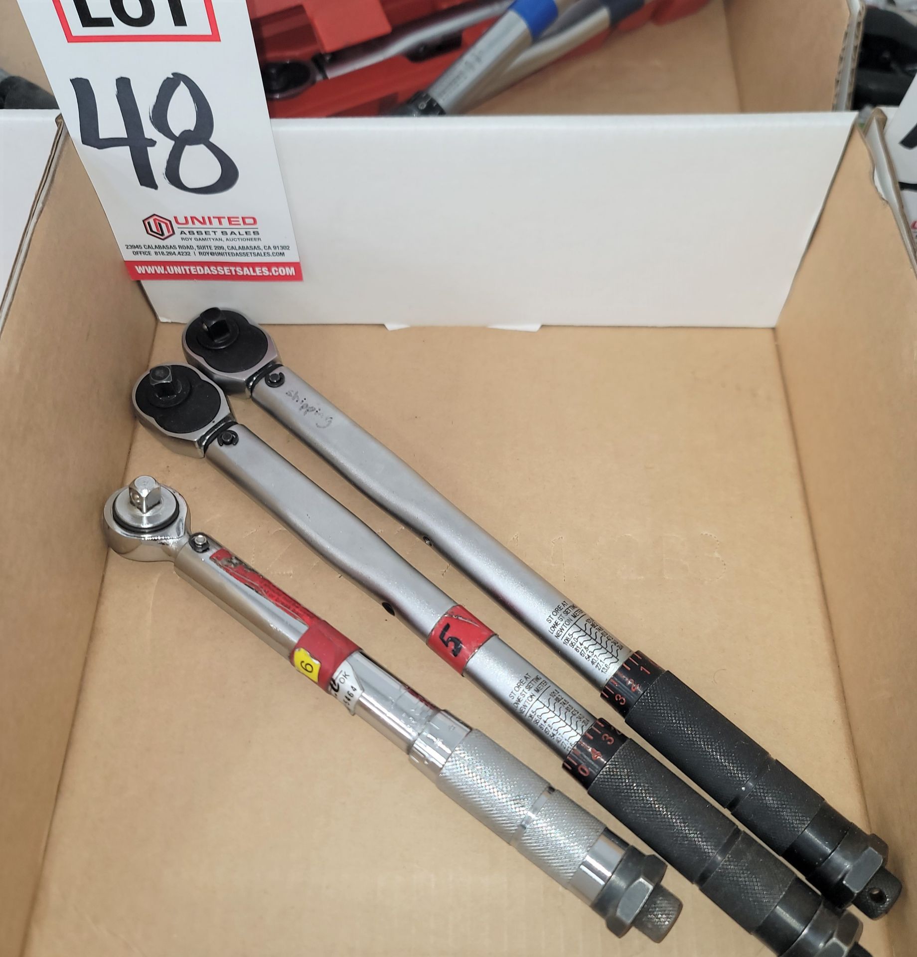 LOT - (3) 3/8" DRIVE TORQUE WRENCHES, GREATNECK & TACKLIFE BRANDS