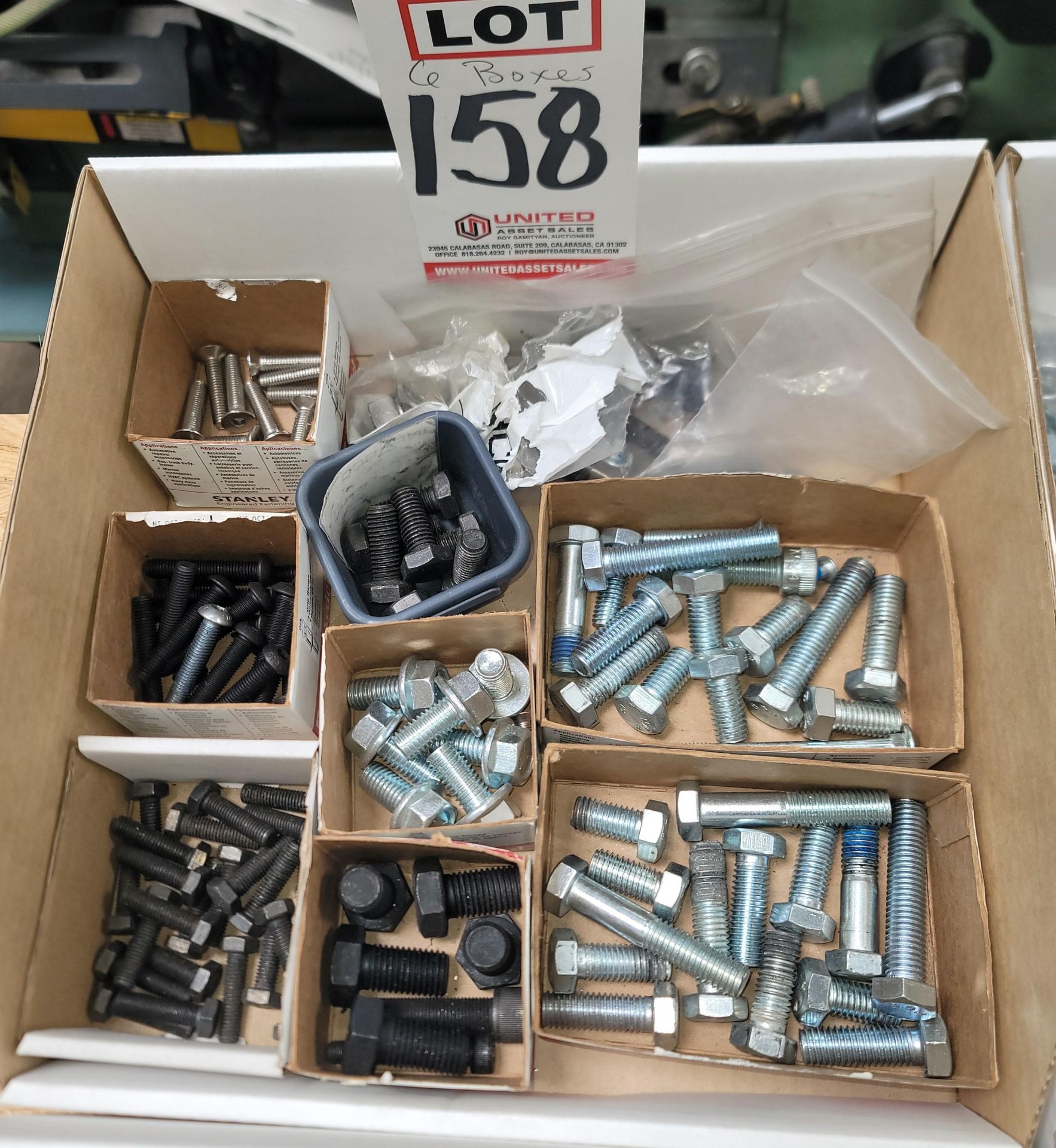 LOT - (6) BOXES OF VARIOUS FASTENERS, NUTS, BOLTS, WASHERS, SPRINGS, SCREWS - Image 2 of 7