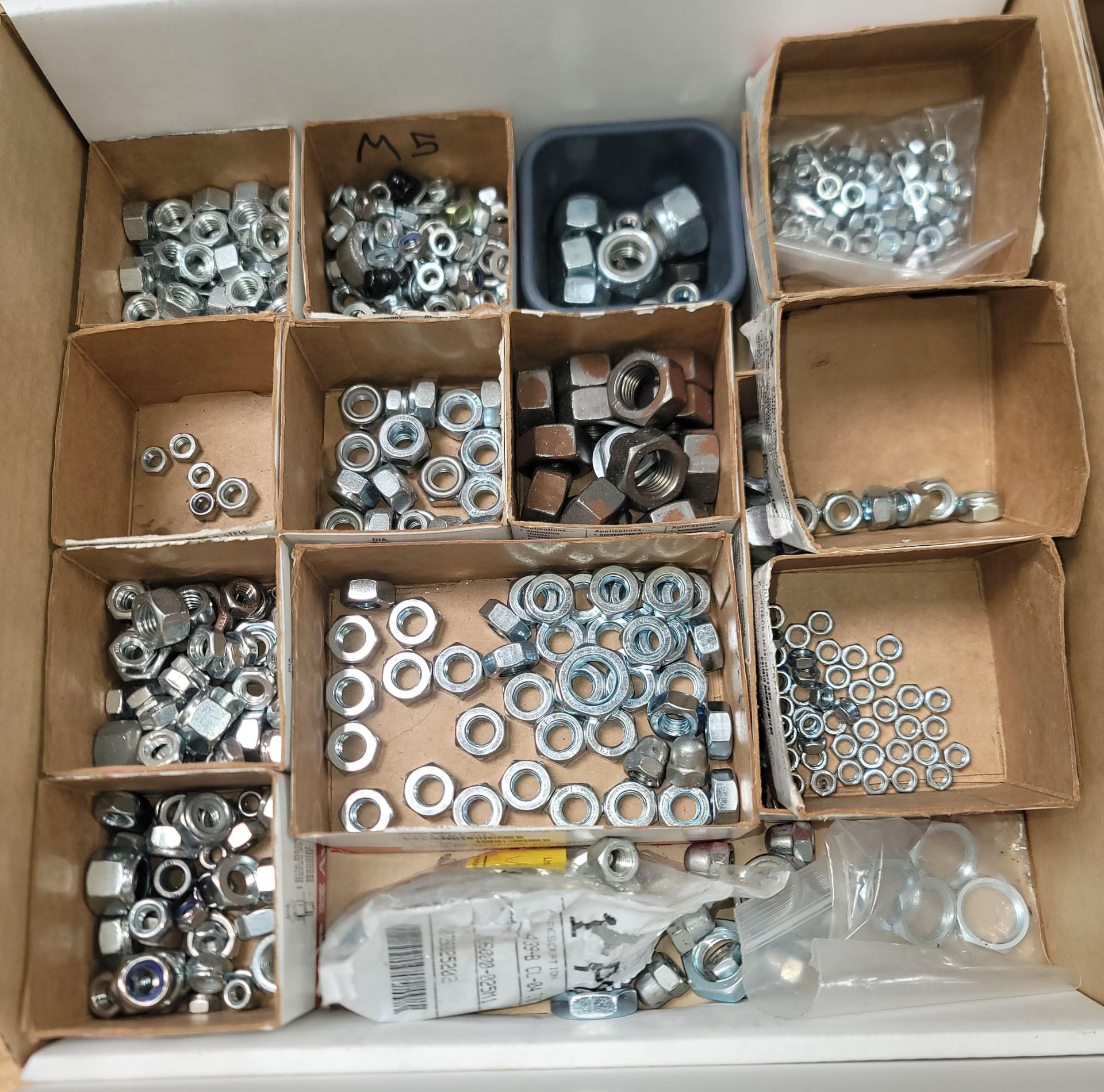 LOT - (6) BOXES OF VARIOUS FASTENERS, NUTS, BOLTS, WASHERS, SPRINGS, SCREWS - Image 4 of 7