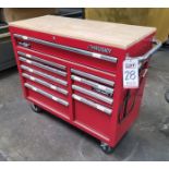 HUSKY 10-DRAWER BOTTOM TOOL BOX, 42" X 18" X 37" HT, ON CASTERS, EMPTY