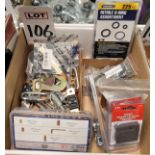 LOT - MISC. HARDWARE, TO INCLUDE: HEX DRIVE THREADED INSERT NUTS, SHACKLE, MAGNET BLOCKS, ETC.