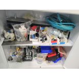 LOT - CONTENTS ONLY OF (2) SHELVES, TO INCLUDE: PIPE FITTINGS, ETC.