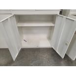 2-DOOR STORAGE CABINET W/ KEY, 3' X 16" X 3', EMPTY