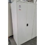 2-DOOR STORAGE CABINET, 3' X 2' X 73" HT, NO KEY AND IT'S LOCKED