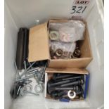 LOT - LARGE NUTS, BOLTS, THREADED ROD, ETC.