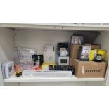 LOT - CONTENTS ONLY OF (1) SHELF, TO INCLUDE ELECTRICAL ITEMS: LIGHT SWITCHES, HUBBELL LOCKING