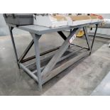 HEAVY DUTY STEEL WORK BENCH, 6' X 3' X 3' HT, CONTENTS NOT INCLUDED