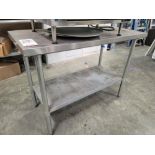 STAINLESS STEEL KITCHEN TABLE, 4' X 2', CONTENTS NOT INCLUDED