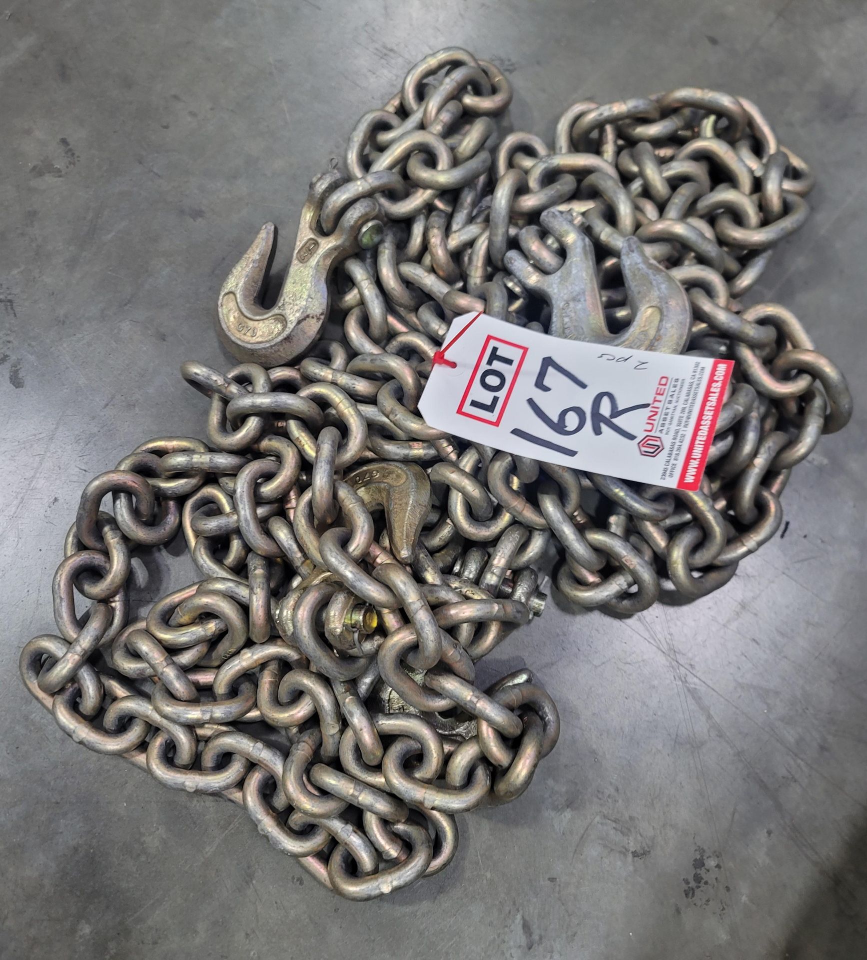 LOT - (2) HEAVY WELDED LIFTING CHAINS
