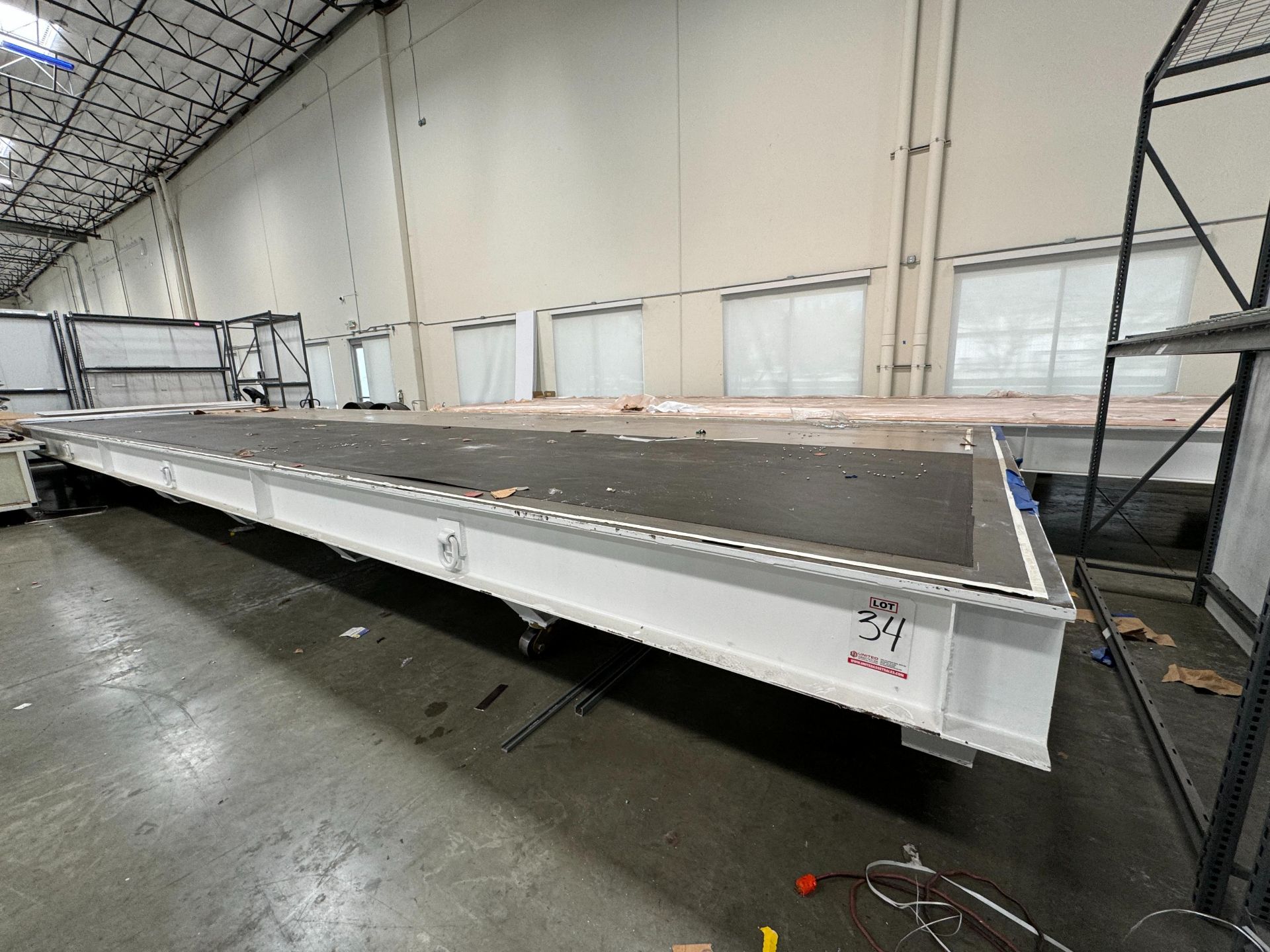 STEEL TOOL SURFACE/LAYUP TABLE, 50' X 12' CAPACITY, 3/4" PLATE, PORTABLE