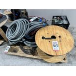 LOT - ELECTRICAL WIRE, WIRE CART, TRANSFORMER, ETC.