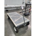 LITTLE GIANT FLAT TOP WAGON TRUCK, 3' X 6', 16" PNEUMATIC TIRES, 18" BED HEIGHT, W/ TOWING