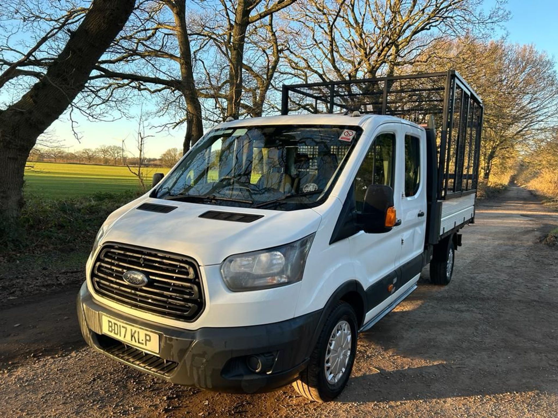 2017 17 FORD TRANSIT CREW CAB CAGED TIPPER - 66K MILES - 7 SEATS - EURO 6