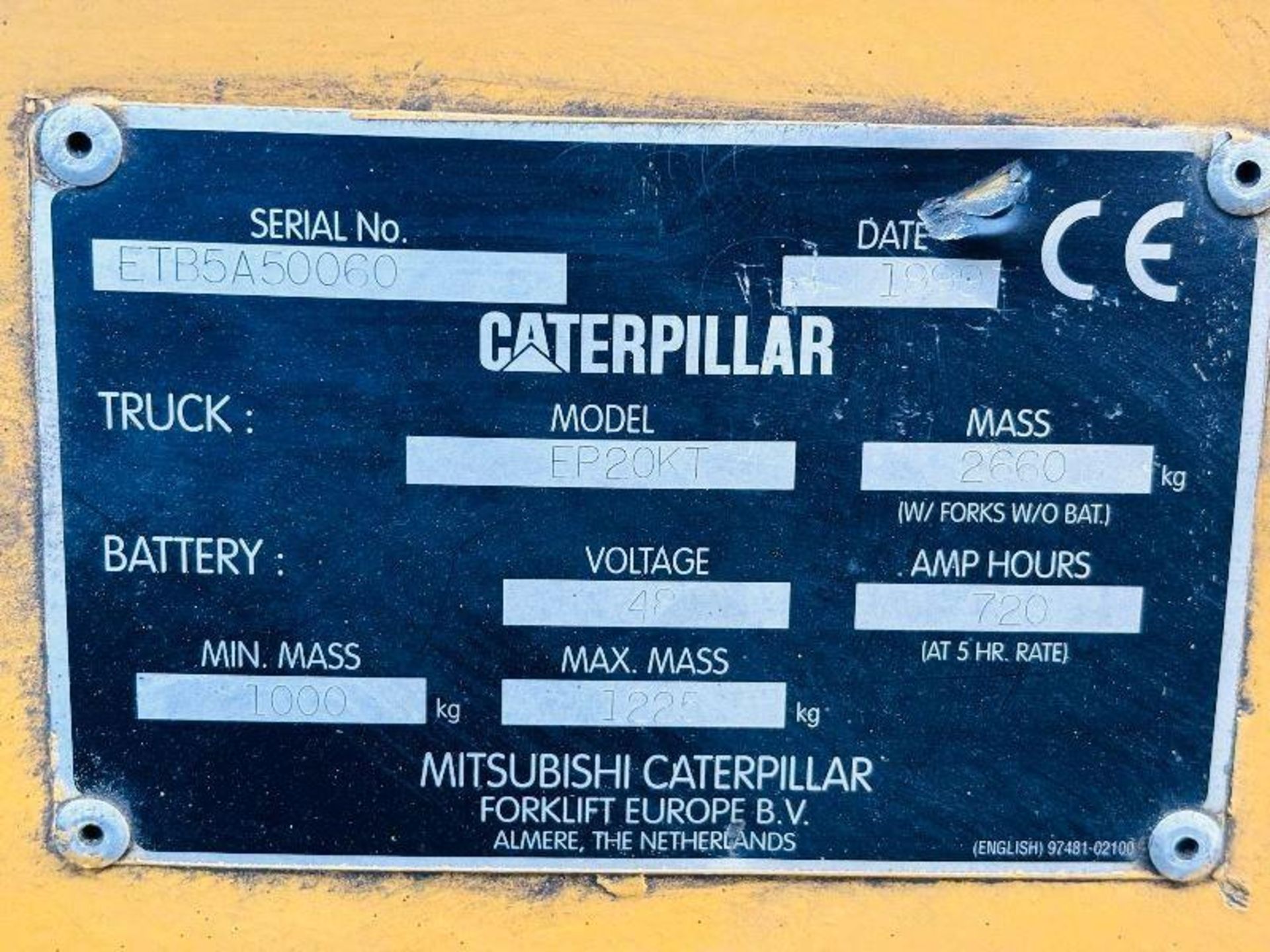 CATERPILLAR 20 BATTERY FORKLIFT C/W BATTERY CHARGER - Bild 8 aus 17