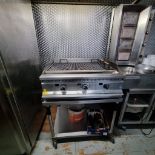 3 BURNER CHARGRILL - NATURAL GAS STILL CONNECTED IN SHOP - 900 MM W - WATER TRAY UNDER