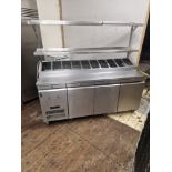 WILLIAMS  3 DOOR PIZZA PREP  FRIDGE WITH SHELF -  SALAD BAR - FULLY WORKING  AND SERVICED 