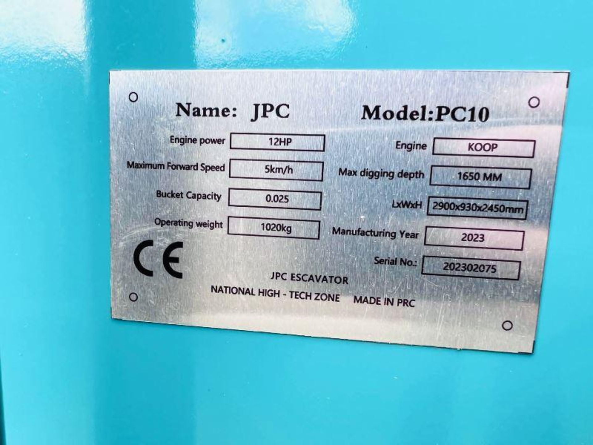 UNUSED JPC PC10 TRACKED EXCAVATOR * YEAR 2023 - Bild 11 aus 12