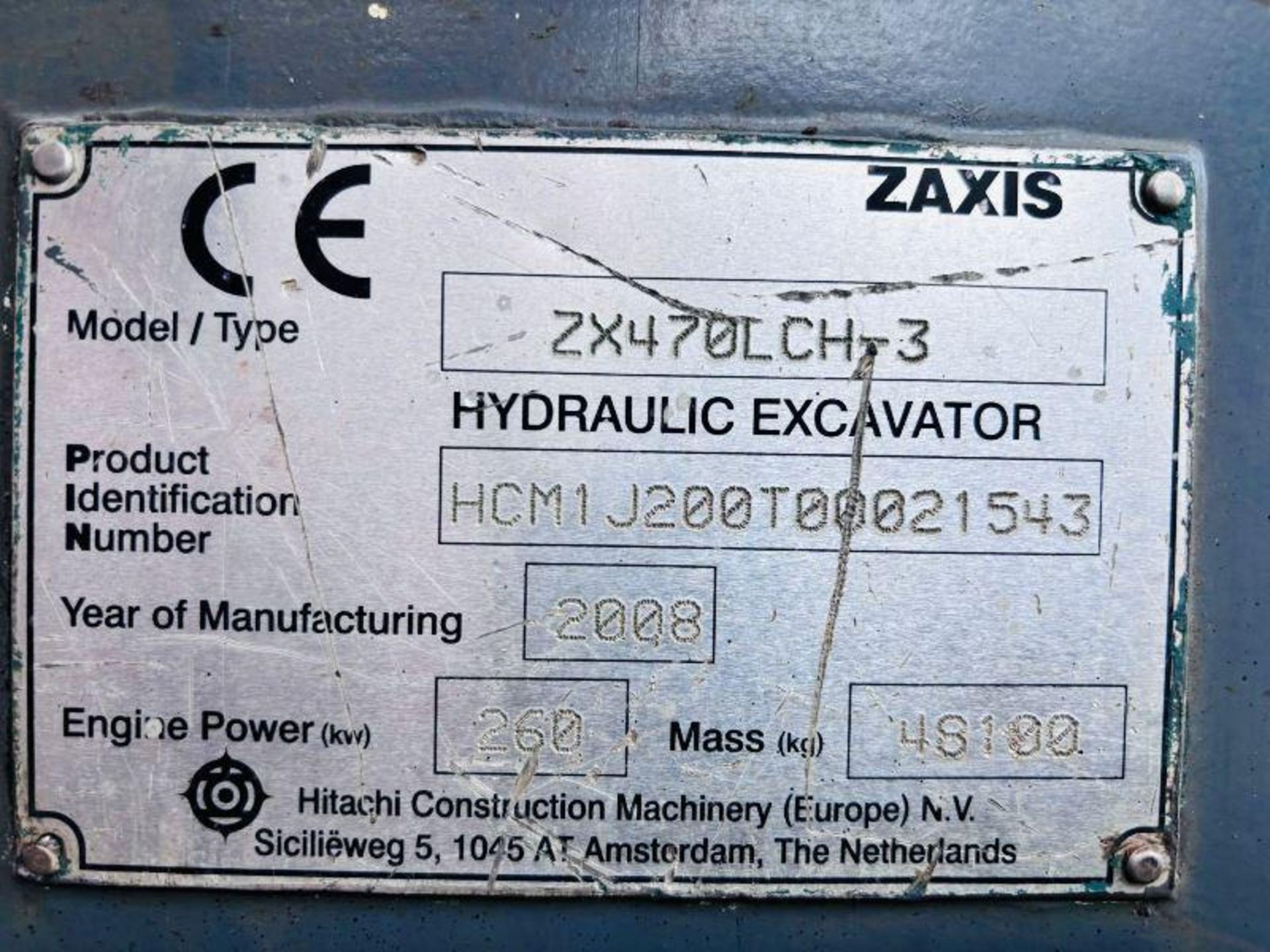 HITACHI ZAXIS ZX470LCH-3 TRACKED EXCAVATOR *YEAR 2008* - Bild 7 aus 20
