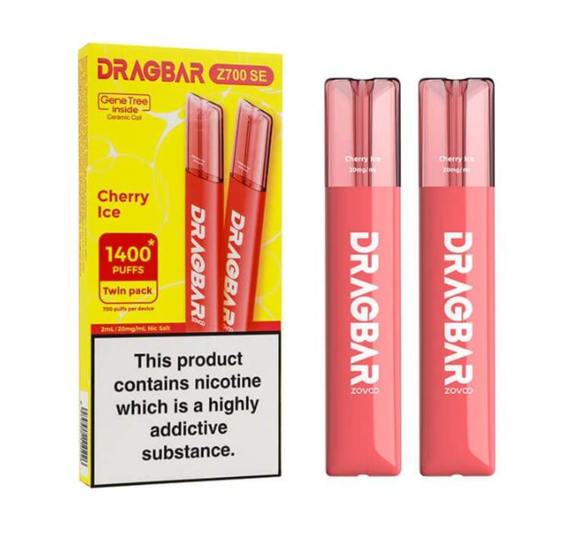 2000 x BRAND NEW CHERRY ICE DRAGBAR Z700 SE DISPOSABLE VAPES (1000 PACKS)