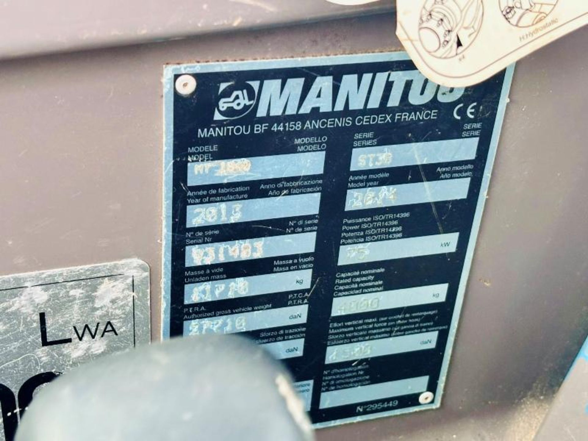 MANITOU MT1840 4WD TELEHANDLER *YEAR 2014* C/W PALLET TINES - Bild 4 aus 16