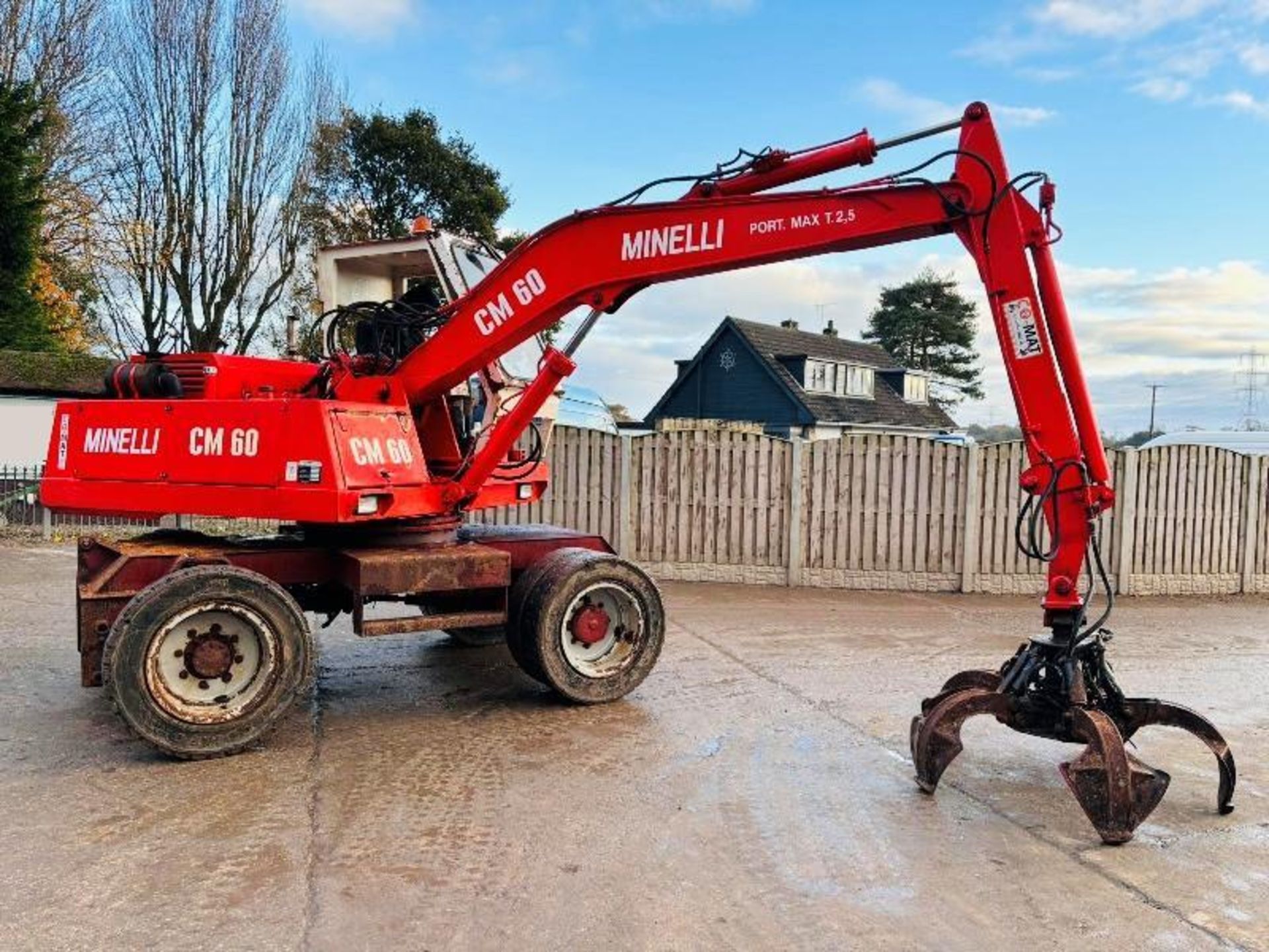 MINELLI CM60 WHEELED EXCAVATOR C/W 5 TINE SCRAP GRAB & TELESCOPIC BOOM - Image 17 of 19