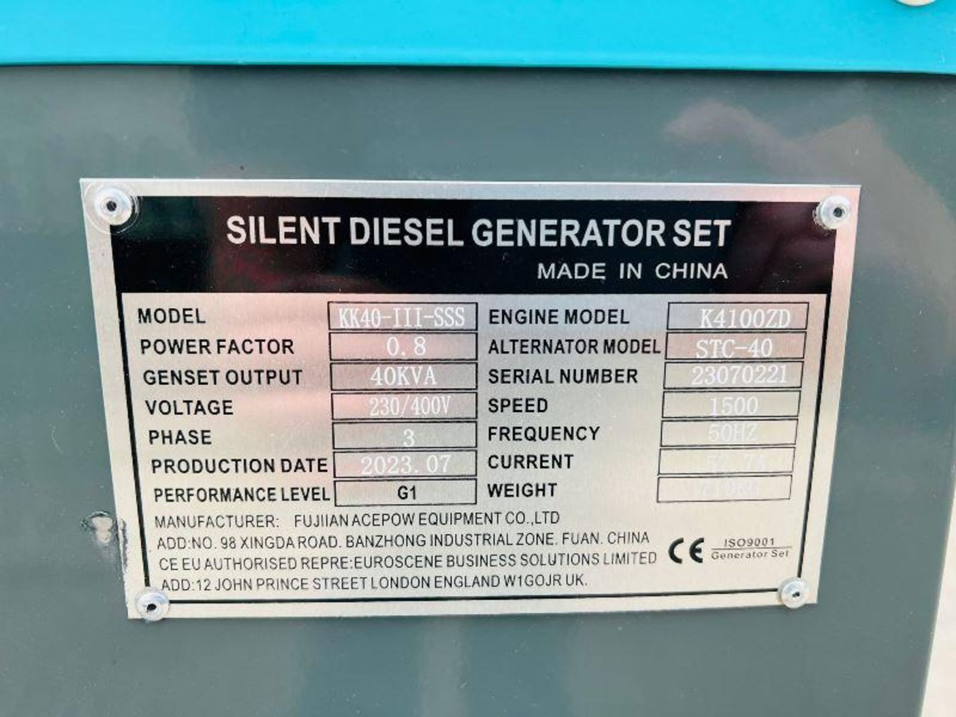 BRAND NEW KAWAKENI KK40 40KVA SILENT RUN GENERATOR *YEAR 2023*. - Image 5 of 14