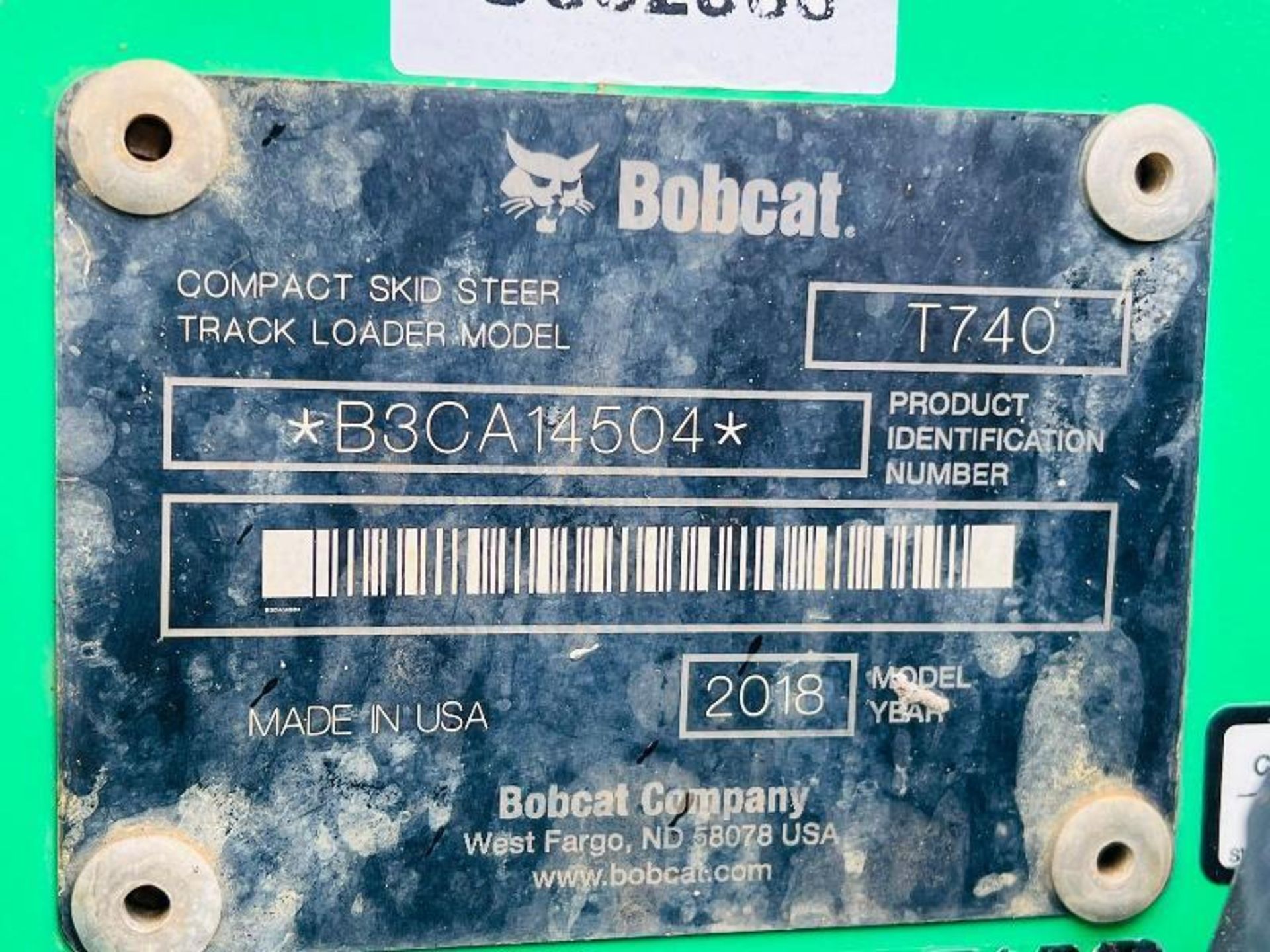 BOBCAT T740 TRACKED SKIDSTEER *YEAR 2018, 2632 HOURS* C/W BUCKET - Bild 8 aus 18