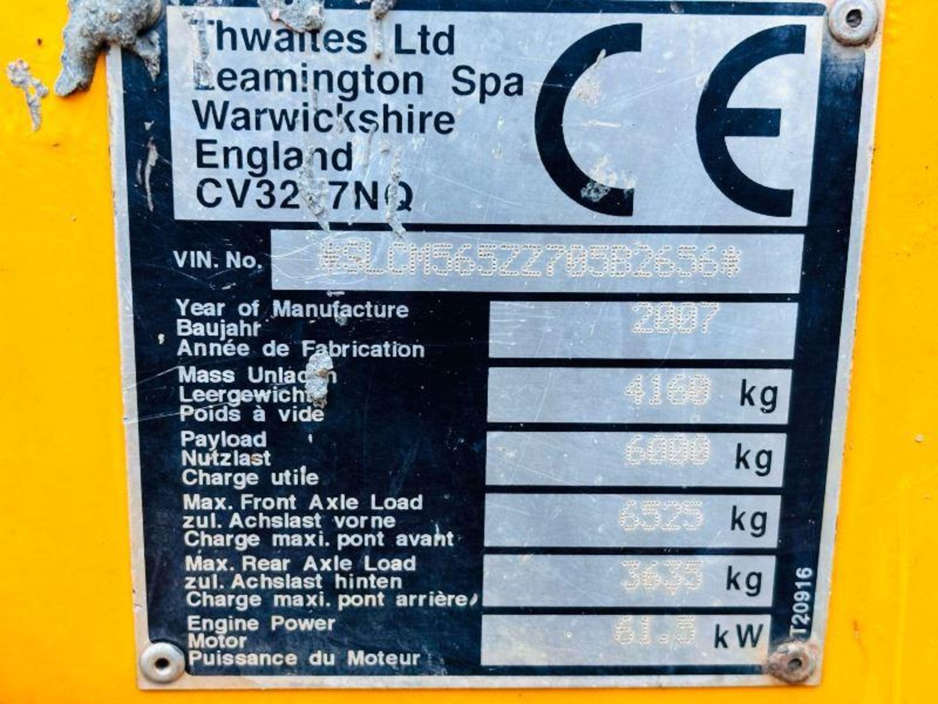 THWAITES 6 TON 4WD DUMPER C/W ROLE BAR - Image 12 of 16