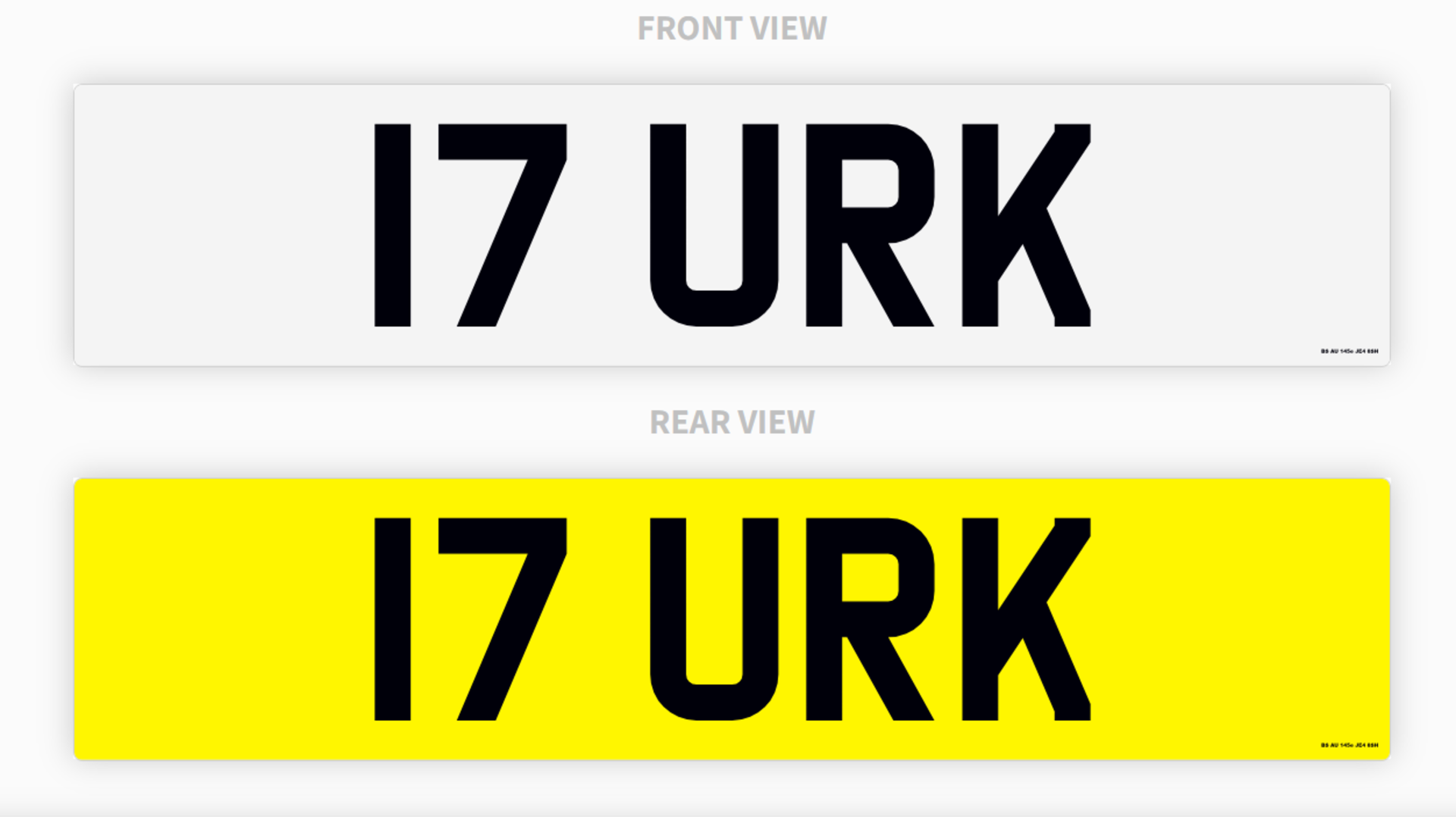 PRIVATE REGISTRATION "17 URK" - ''1 TURK''