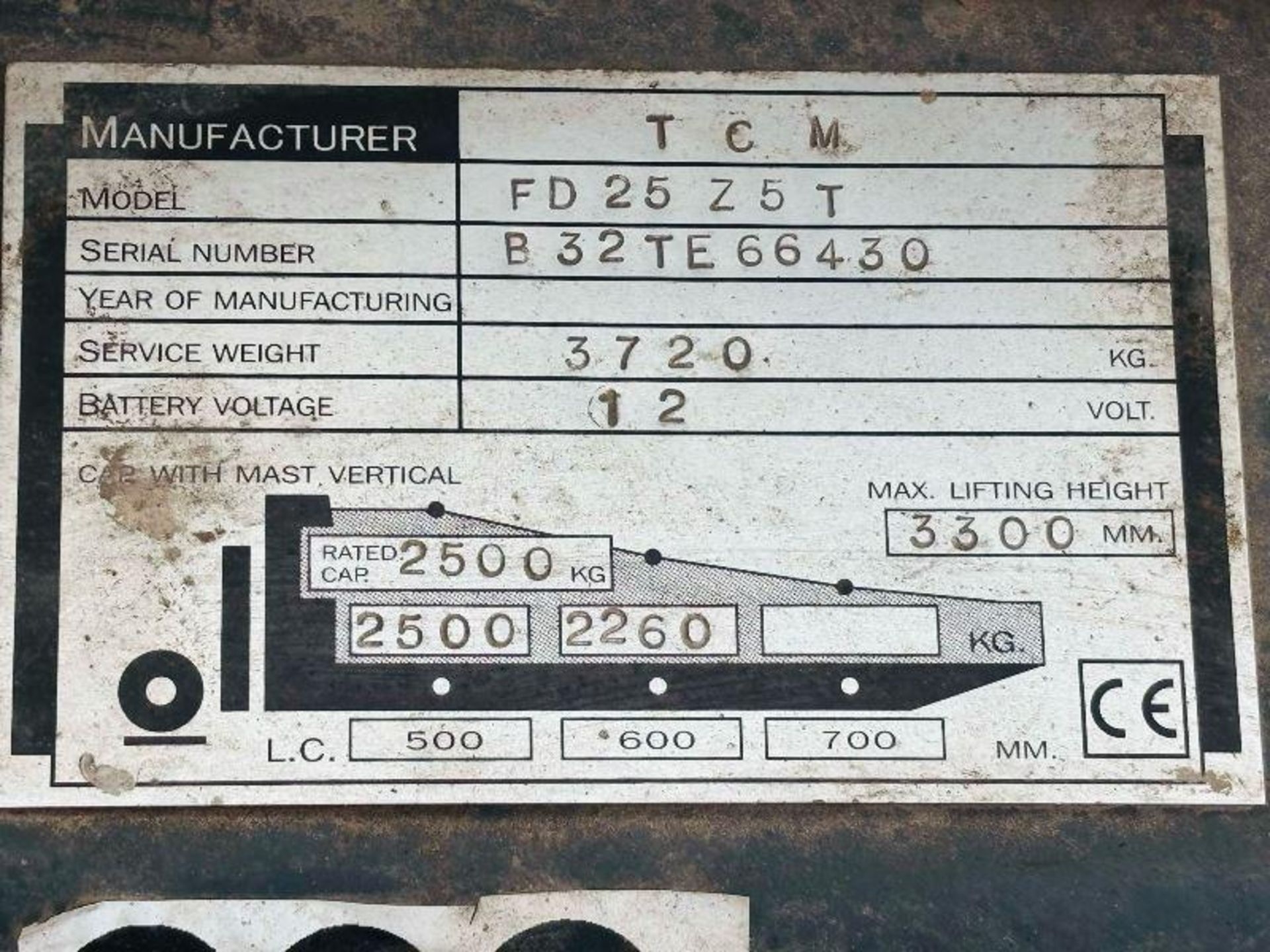 TCM FD25 Z5T DIESEL CONTAINER SPEC FORKLIFT C/W SIDE SHIFT  - Image 10 of 17