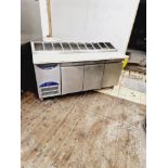 WILLIAMS PIZZA PERP FRIDGE WITH GRANITE WORK TOP - 3 DOOR PIZZA TOPPING  FRIDGE - FULLY WORKING AND 