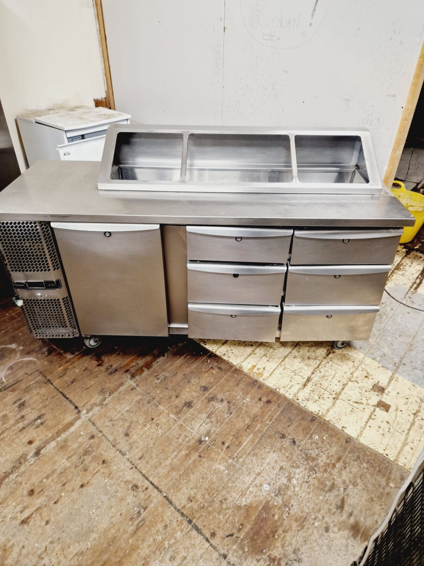 PRECISION 6 DRAWER AND 1 DOOR PERP FRIDGE SALD BAR - PIZZA PREP FRIDGE - FULLY WORKING AND SERVICED