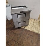 TRUE DOUBLE DRAWER PREP FRIDGE - ALMOST NEW CONDITION - FULLY WORKING AND SERVICED