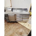 PRECISION 6 DRAWER AND 1 DOOR PERP FRIDGE SALD BAR - PIZZA PREP FRIDGE - FULLY WORKING AND SERVICED