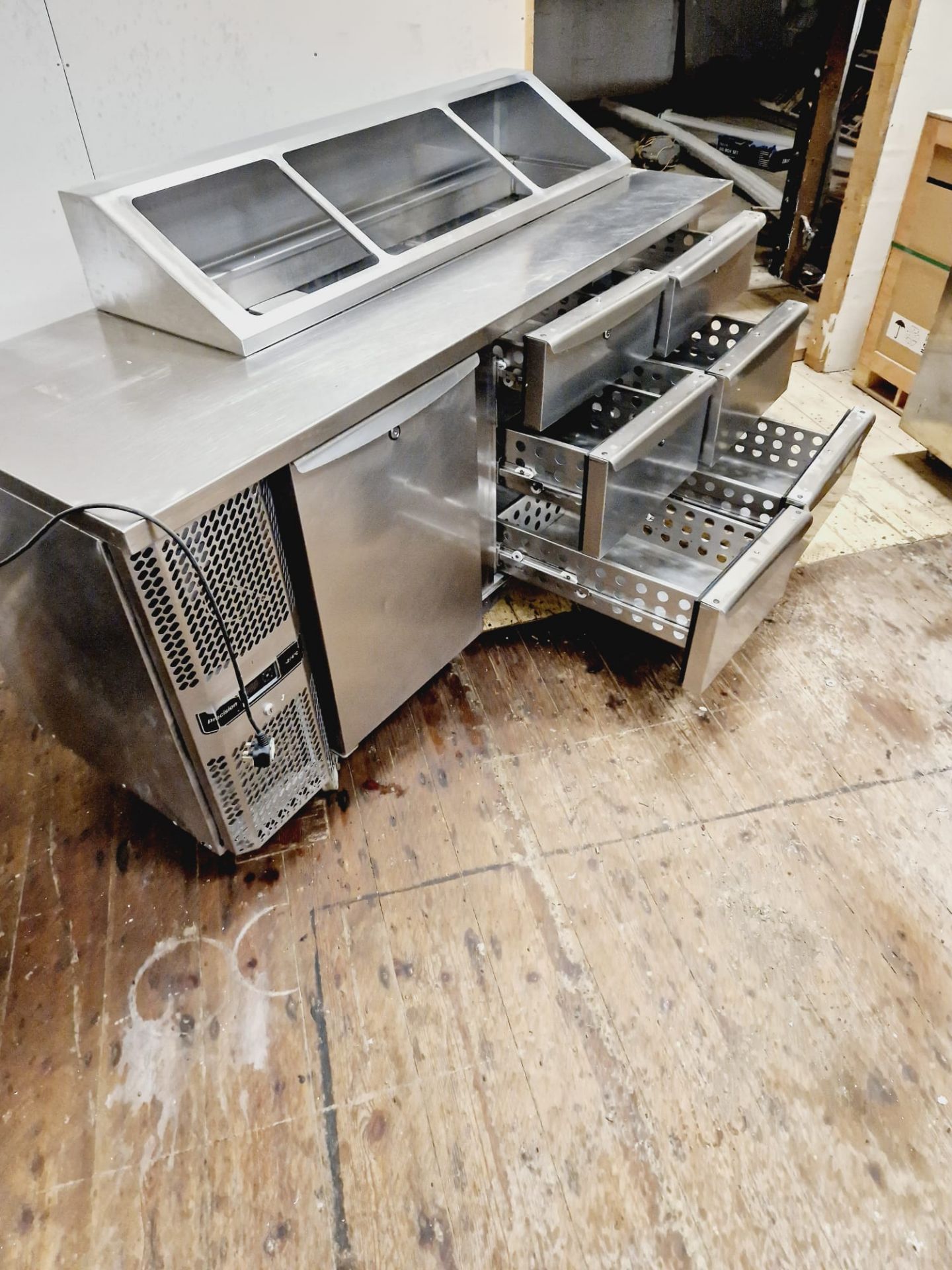 PRECISION 6 DRAWER AND 1 DOOR PERP FRIDGE SALD BAR - PIZZA PREP FRIDGE - FULLY WORKING AND SERVICED - Image 3 of 3
